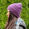 MARGARET Handgemachte Mütze Alpaka Mohair und Seide 7895 Dunkelgrün