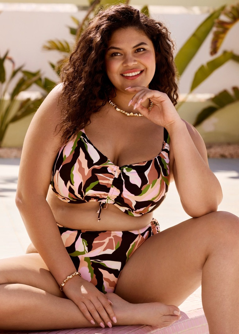 Figi kąpielowe Elomi Swim OCEAN AVENUE ES803473MUI Adjustable Bikini Brief Multi