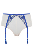 Figi z pasem do pończoch Panache ROSA 10794 Suspender Brief Cobalt/Latte