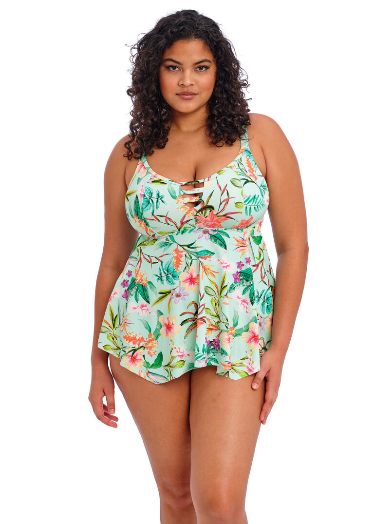 KOMPLET - Koszulka kąpielowa i majtki Elomi SUNSHINE COVE Aqua ES801861AQA Non Wired Moulded Tankini Top (44) + majtki