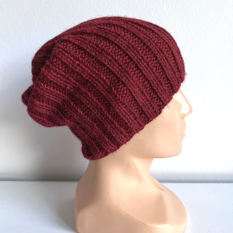 LAURIN – czapka zimowa beanie 100% alpaka 3650 bordowy