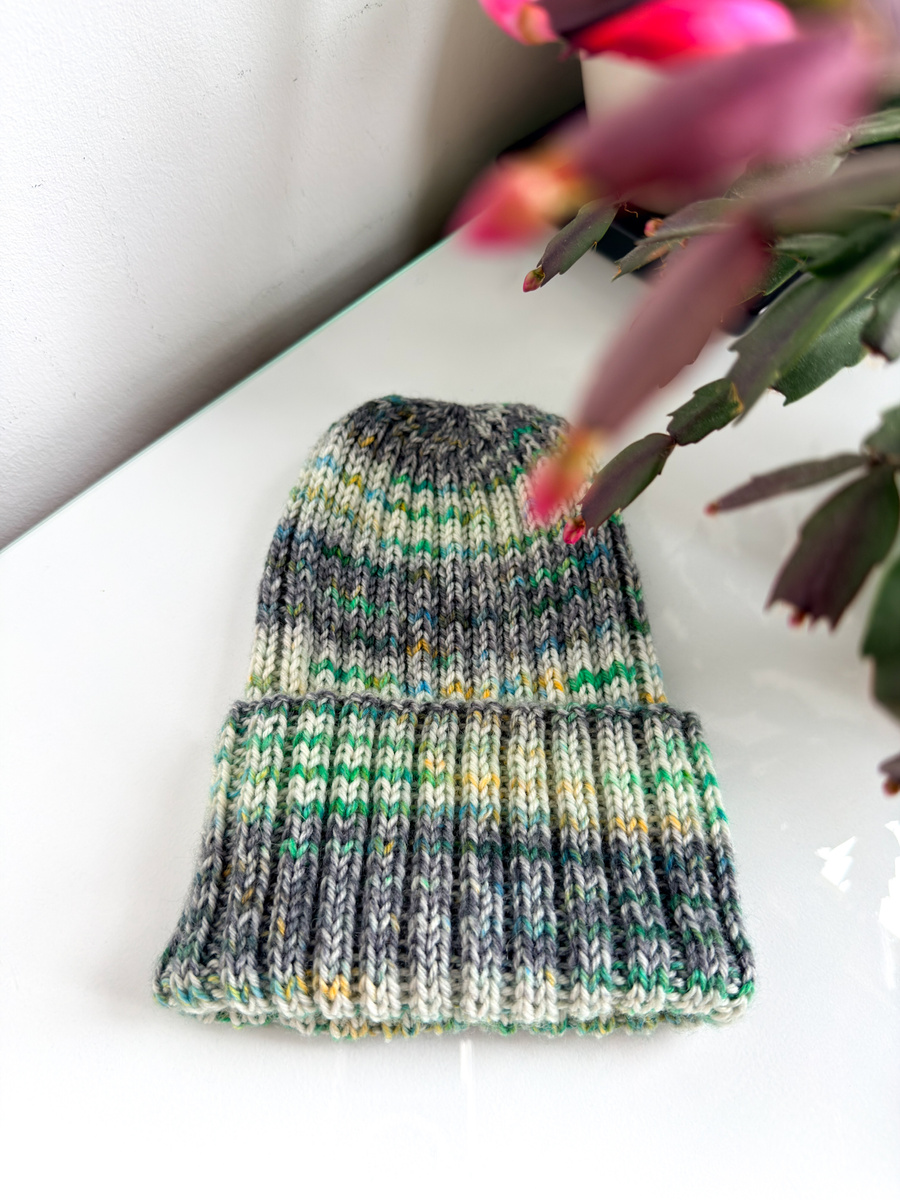 NELLI – czapka zimowa merino 20 zorza polarna, wywijana beanie, unisex