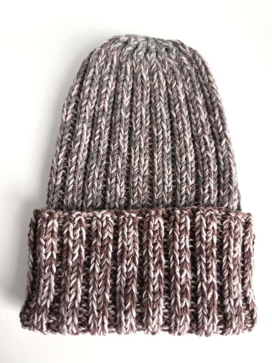 Wywijana czapka merino HELLI 100% Baby Merino 32 Turkusowy