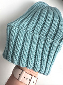 HELLI – czapka zimowa merino wywijana 10 Turkusowy Jasny, unisex