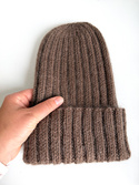 MIRA – ciepła czapka beanie handmade merino + moher i jedwab 50/56 jasny beż