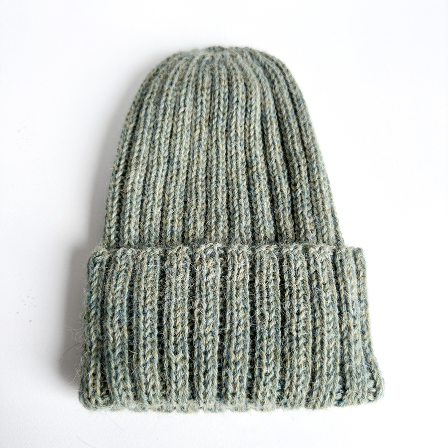 LAURIN Turn-Up Beanie 100% Alpaca 7323 Morska Mgła