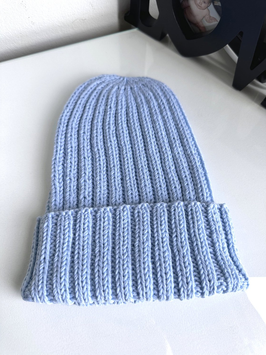 HELLI – czapka zimowa merino beanie 11 Błękitny Stalowy, unisex