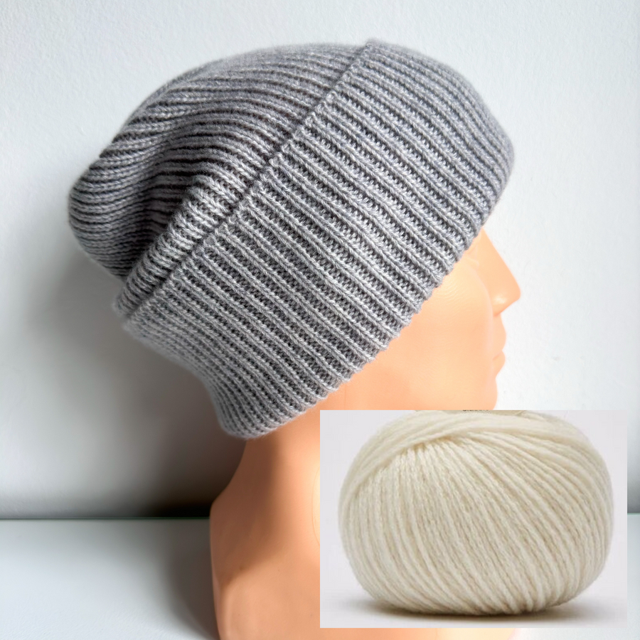 MAREN Turn-Up Beanie 100% Cashmere 599 Nitkowe Love