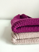 VARELLA – czapka merino beanie wywijana 100% Baby Merino 34 Wrzos zimowa