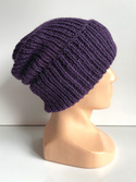 KIARA Turn-Up Beanie 100% Alpaca 4400 Dark Purple