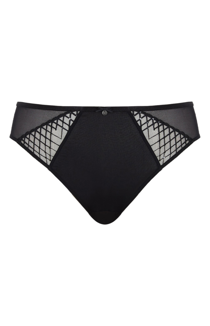 Figi Sculptresse by Panache ELLA 11204 High Leg Brief Black Sequin