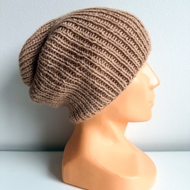 KIARA Beanie-Mütze ohne Umschlag 100% Alpaka 302 camel