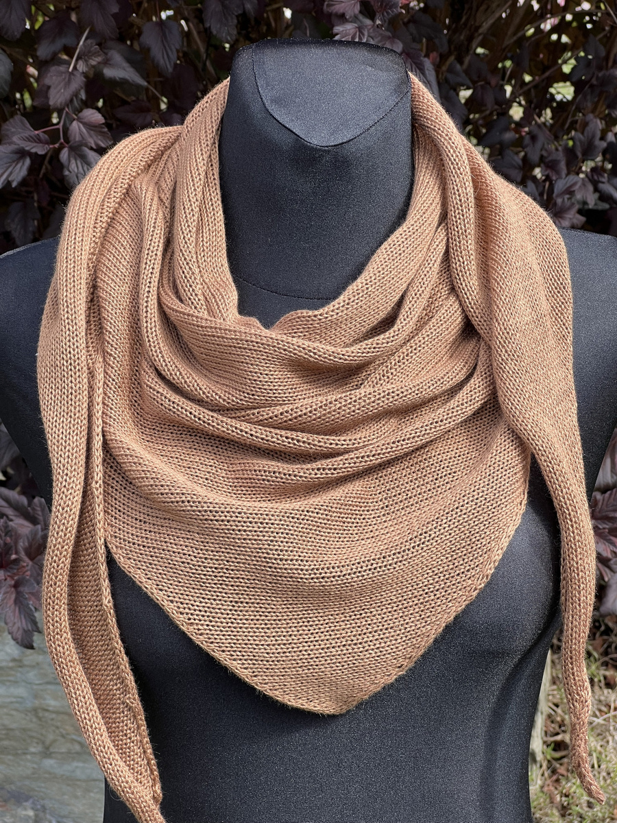 Chusta melanż z bawełną w odcieniach brązu