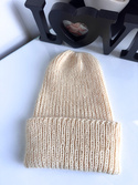 AUREA – ręcznie robiona ciepła czapka beanie baby merino + moher i jedwab dziecięca/damska 03/29 Wanilia