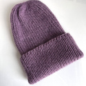 AUREA – ręcznie robiona czapka beanie baby merino + moher i jedwab damska dziecięca 40/05 Ametyst