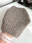 AUREA – ręcznie robiona ciepła czapka beanie z baby merino, moheru i jedwabiu damska 57/12 Szaro-Brązowy