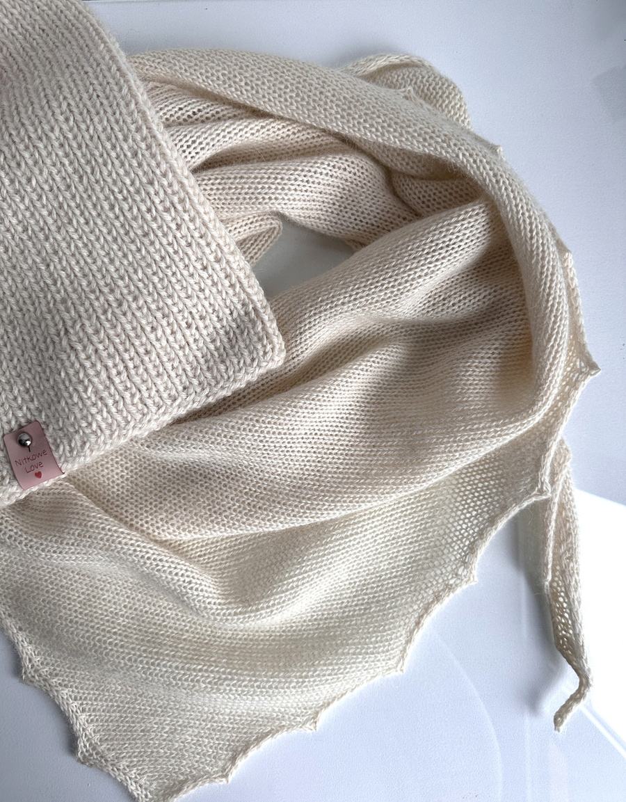 KIARA Alpaca Beanie for Women 100% Alpaca 100 Ecru