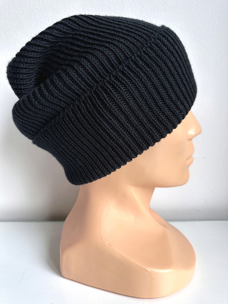 Beanie czapka z wełny merino VARELLA 100% Baby Merino 21 Czarny