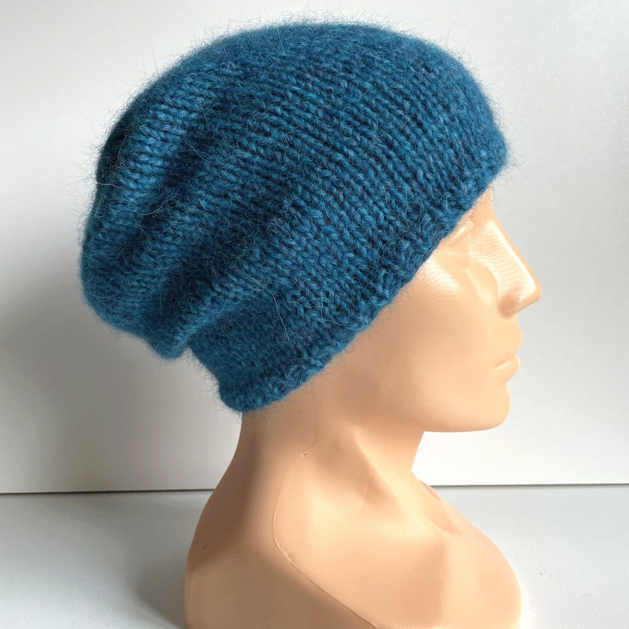 CHMURKA Beanie-Mütze aus Alpaka 11 zielono niebieski