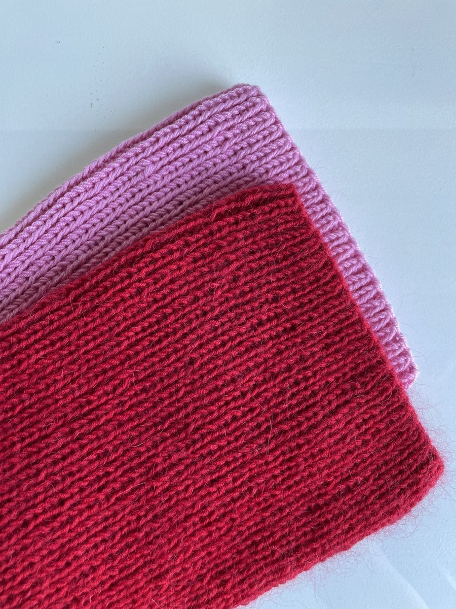 AUREA – ręcznie robiona czapka beanie merino + moher i jedwab damska 16/14 Czerwony