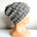 NELLI Handmade Merino Wool Beanie 28 Srebrny Zmierzch