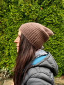 AUREA – czapka merino damska/dziecięca zimowa 62/15 średni brąz