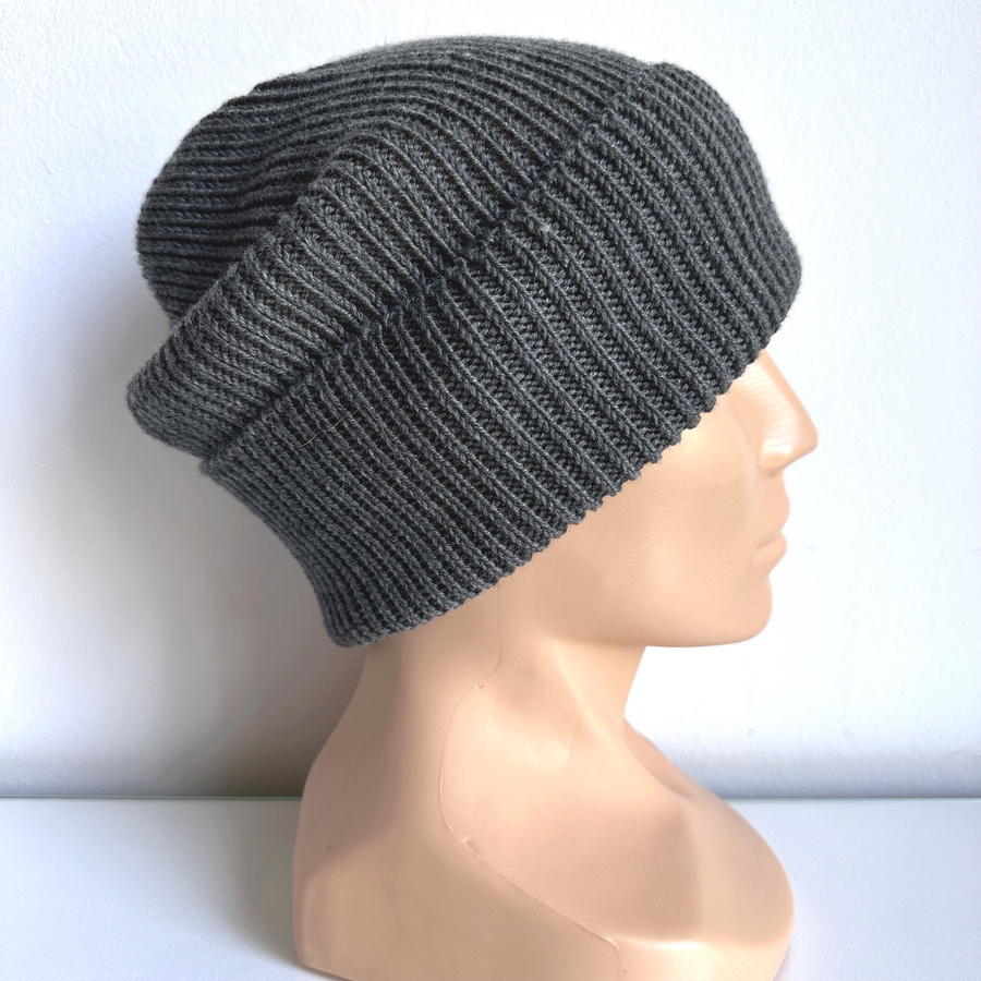 VARELLA – czapka merino beanie wywijana 100% Baby Merino 20 Ciemny szary