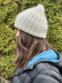 MIRA – ręcznie robiona ciepła czapka beanie merino + moher i jedwab 05 Jasny Szary