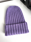 HELLI – czapka merino wywijana 100% Baby Merino 14 fioletowy jesienno-zimowa unisex