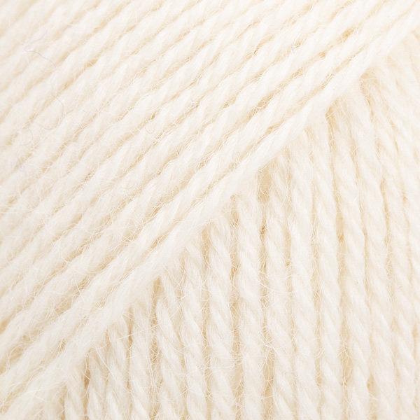 Chusta wykonana ręcznie, 100% Alpaka 101 Biały