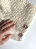 NANA Beanie-Mütze aus Merinowolle 100% Baby-Merinowolle 02 Ecru