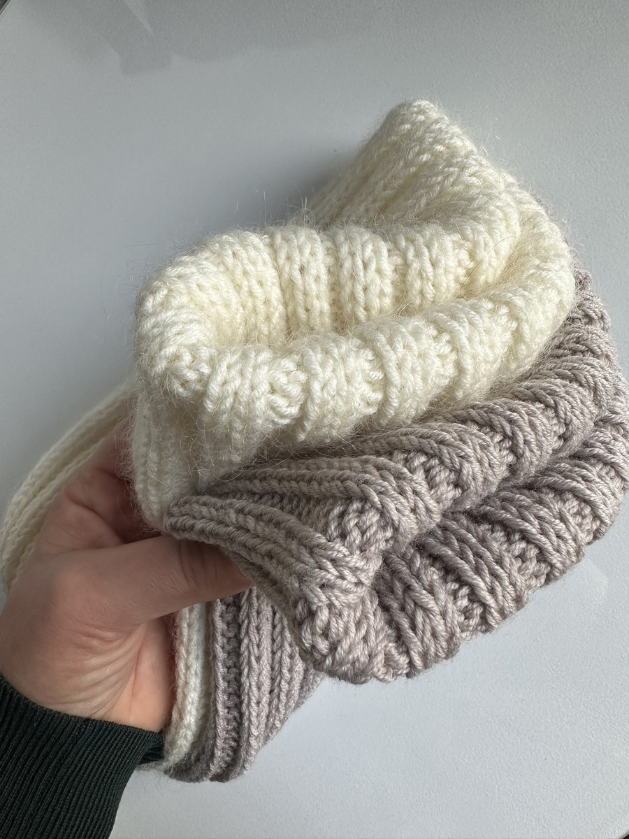 HELLI – czapka merino beanie wywijana 100% Baby Merino 23 Jasny Beż unisex zimowa