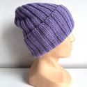 HELLI – czapka merino wywijana 100% Baby Merino 14 fioletowy jesienno-zimowa unisex