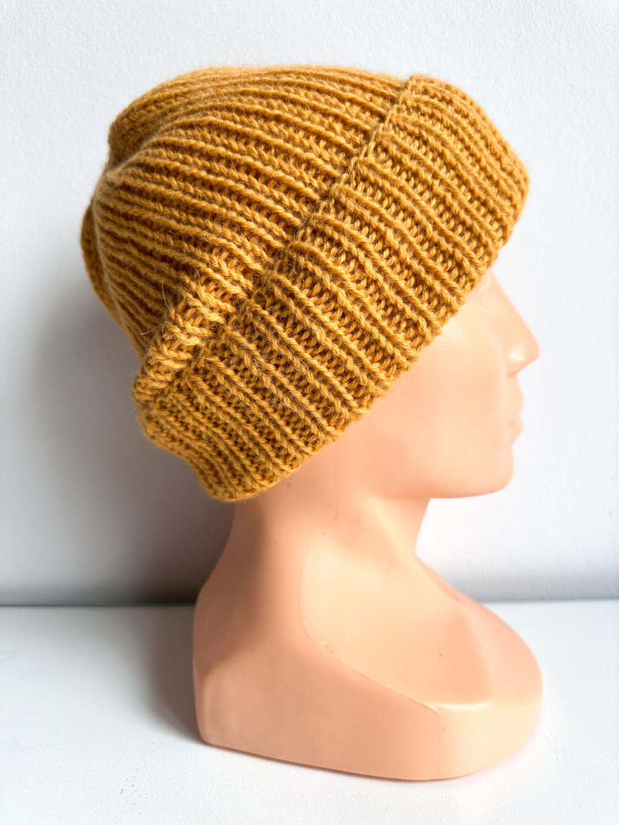 KIARA Turn-Up Beanie 100% Alpaca 2923 złoty żółty