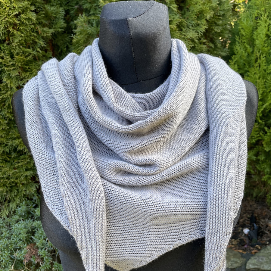 Chusta symetryczna z merynosem, gładka, Szara