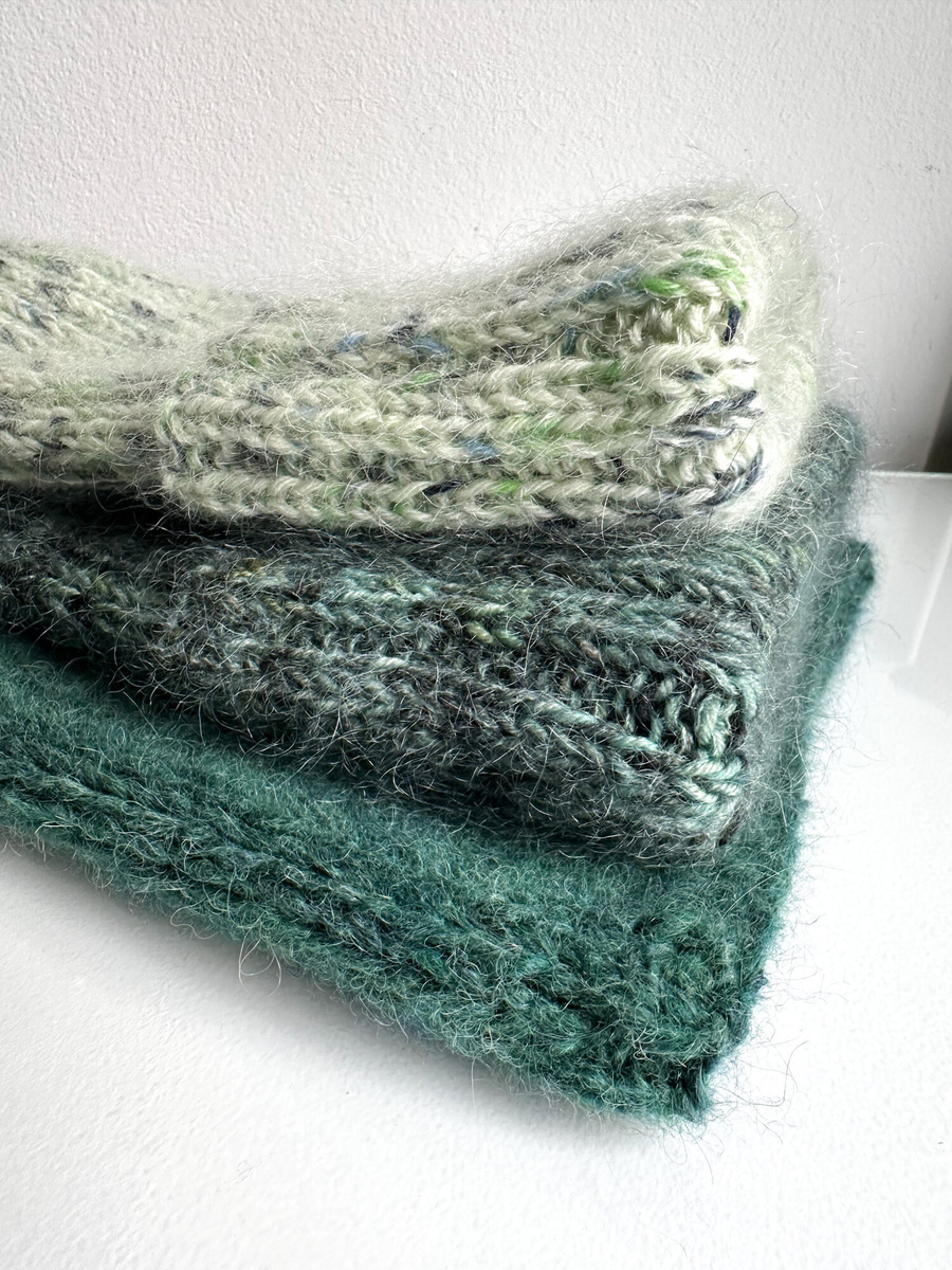 DAISY – czapka beanie handmade baby merino + moher i jedwab 467 Kaktus