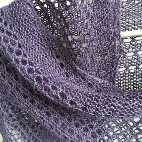 Hand-Knitted Shawl in 100% Alpaca Wool – Choose Your Colour