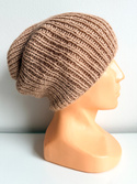 Czapka robiona na drutach KIARA 100% Alpaka 302 camel