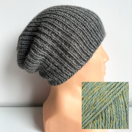 KIARA Alpaca Beanie 100% 7323 morska mgła zimowa