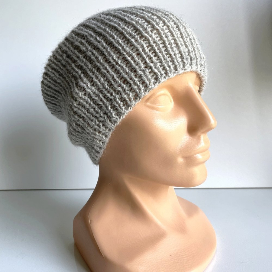 KIARA – czapka z alpaki damska 100% alpaka 9020 perłowo‑szary jasny zimowa