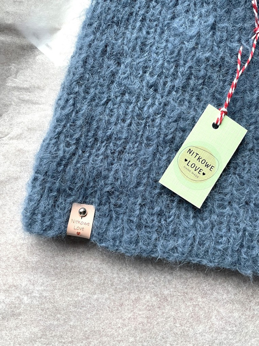 WATA CUKROWA – czapka z alpaki damska 07 jeans niebieski