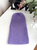 Handmade women's hat AUREA 100% baby merino plus mohair and silk 14/11 Purple