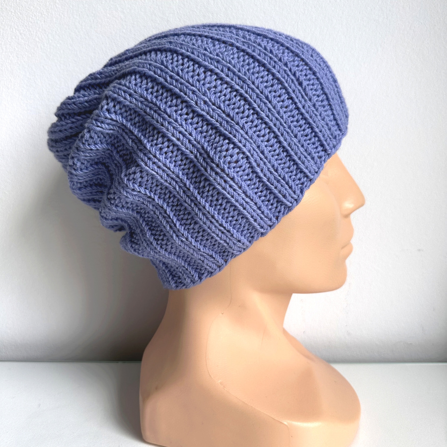 HELLI – czapka zimowa beanie z wełny merino 100% Baby Merino 25 Lawenda damska