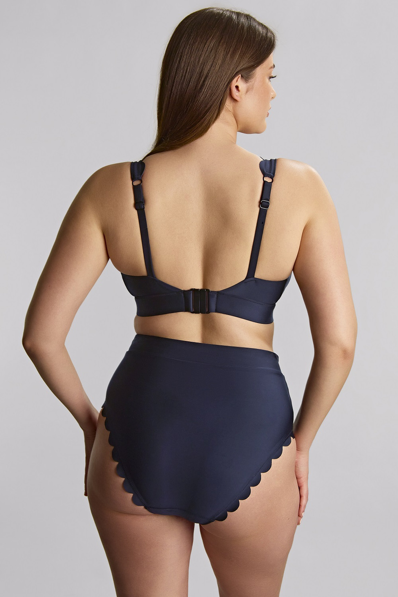 Biustonosz kąpielowy Panache Swim SIGNATURE SCALLOP SW1764C KARA Non Wired Plunge Bikini Top Signature Ink Blue