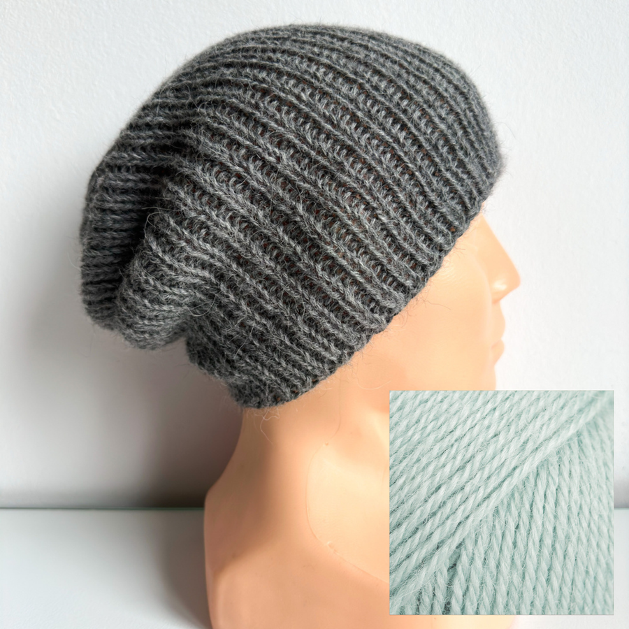 KIARA Beanie 100% Alpaca 9037 jasna morska zieleń