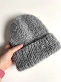 WATA CUKROWA Women's Alpaca and Merino Wool Beanie 04 Grey