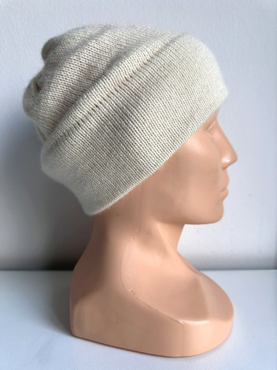 Czapka gładka podwójna SASHA 100% Alpaka 100 Ecru