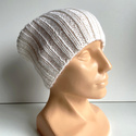 LAURIN – czapka z alpaki damska 100% alpaka 101 biały beanie zimowa