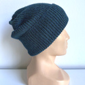 HELEN – czapka z alpaki damska 100% alpaka 7240 Niebieski Petrol, zimowa wywijana beanie