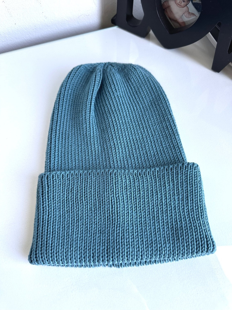 Beanie czapka z wełny merino VARELLA 100% Baby Merino 47 Morze Północne